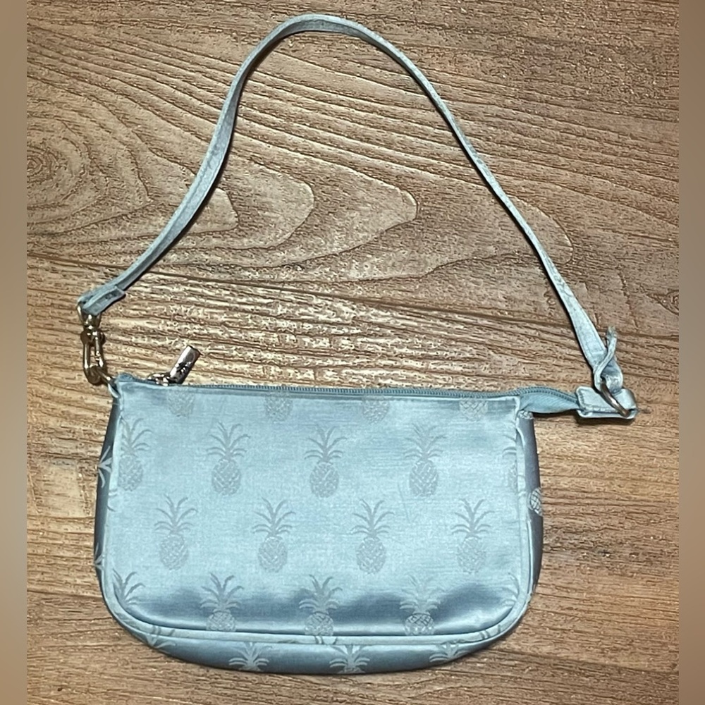 Sunny Hawaii blue small shoulder mini bag purse embroidered pineapple y2k